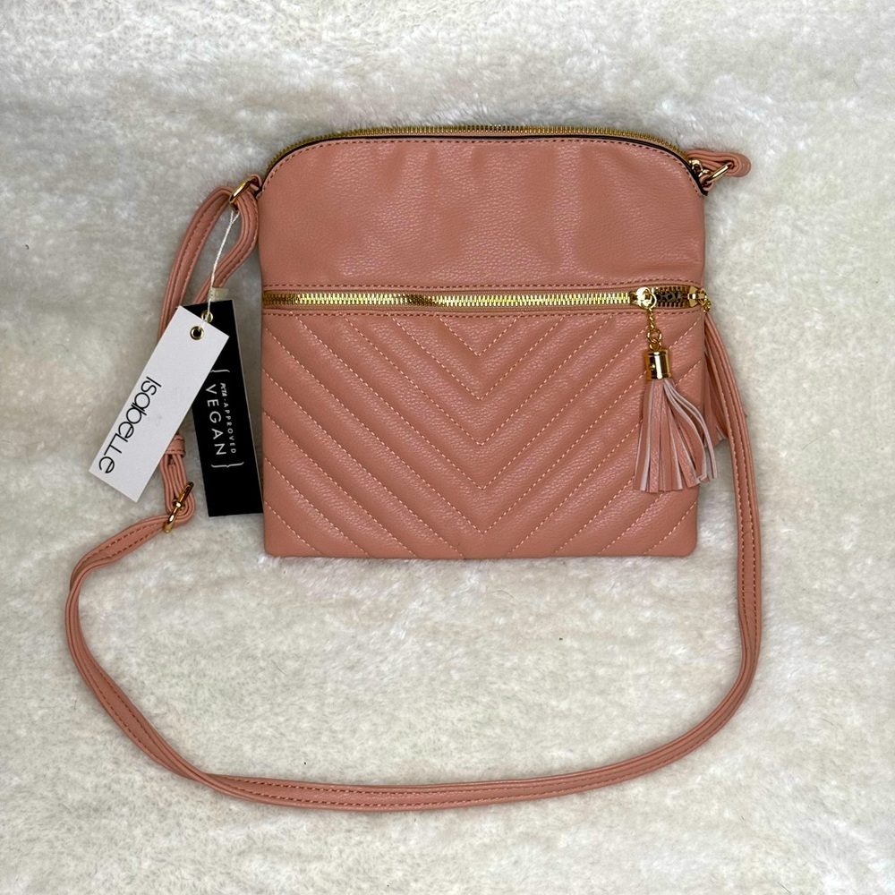 Isabelle Vegan Leather Pink Crossbody